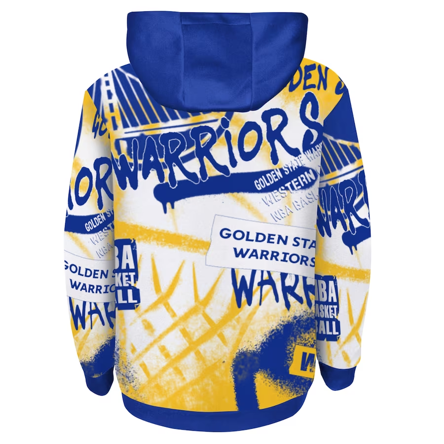 GOLDEN STATE WARRIORS YOUTH SPRAY BALL SUBLIMATED HOODED SWEATSHIRT