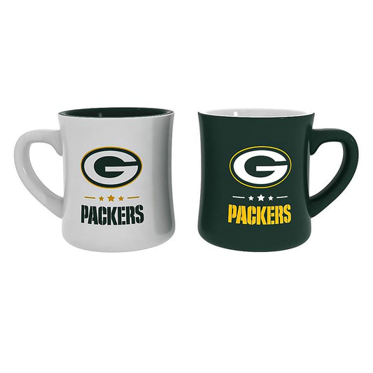 GREEN BAY PACKERS 10OZ CERAMIC CUP 2-PIECE SET 