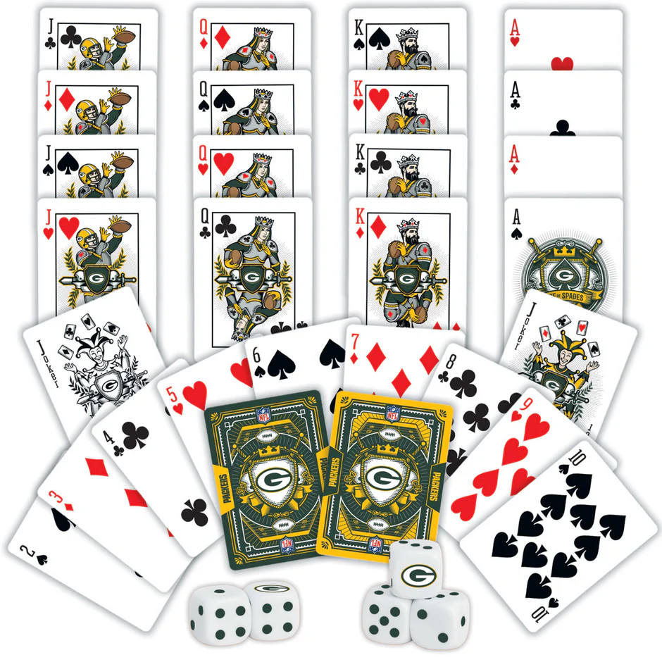 GREEN BAY PACKERS 2-PACK CARD AND DICE SET