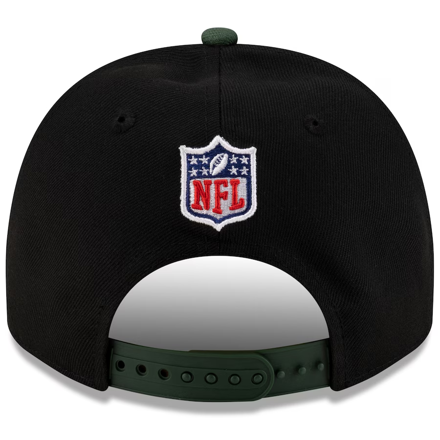 GREEN BAY PACKERS 2025 NFL DRAFT 9FIFTY A-FRAME SNAPBACK HAT - BLACK/GREEN
