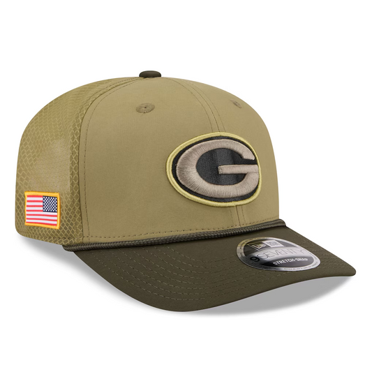 GREEN BAY PACKERS 2025 NFL SALUTE TO SERVICE 9SEVENTY ADJUSTABLE HAT - GREEN