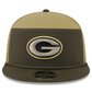 GREEN BAY PACKERS 2025 NFL SALUTE TO SERVICE SPLIT PANEL 9FIFTY SNAPBACK HAT - DARK GREEN