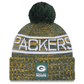 GREEN BAY PACKERS 2025 NFL SIDELINE COLD WEATHER CUFFED KNIT WITH POM - GOLD