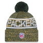 GREEN BAY PACKERS 2025 NFL SIDELINE COLD WEATHER CUFFED KNIT WITH POM - GOLD