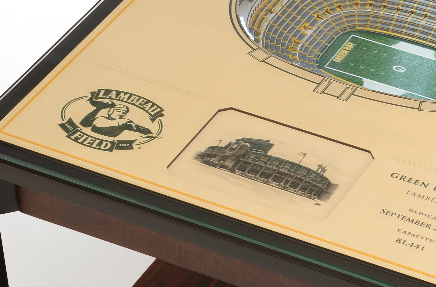 GREEN BAY PACKERS 25 LAYER 3D STADIUM LIGHTED END TABLE
