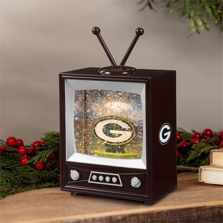 GREEN BAY PACKERS 8" VINTAGE TV WATER LANTERN WITH MASCOT