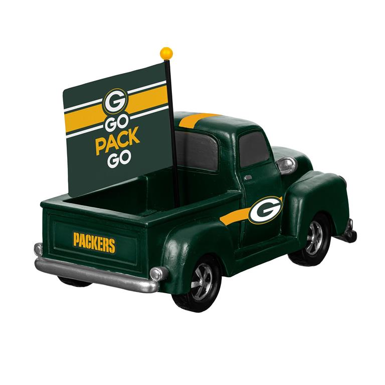 GREEN BAY PACKERS 9" RALLY TRUCK GARDEN STATUE WITH FLAG