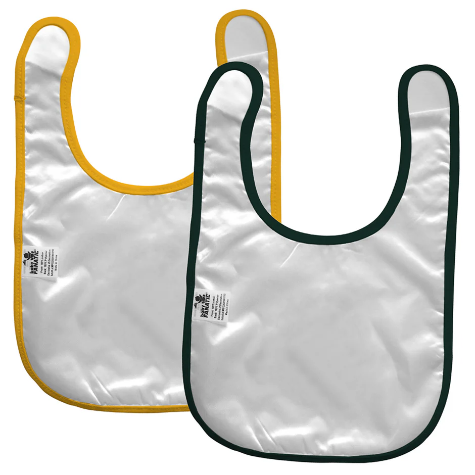 GREEN BAY PACKERS BABY BIBS - 2 PACK - GREEN/YELLOW