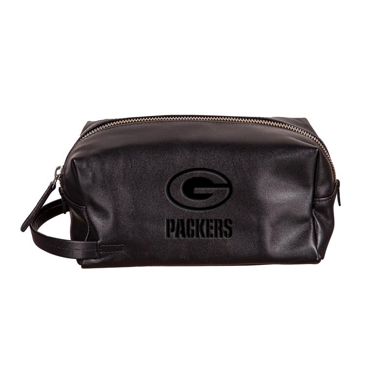 GREEN BAY PACKERS EMBOSSED TOILETRY BAG - BLACK