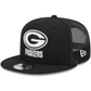 GREEN BAY PACKERS EVERGREEN TRUCKER 9FIFTY SNAPBACK HAT - BLACK/WHITE