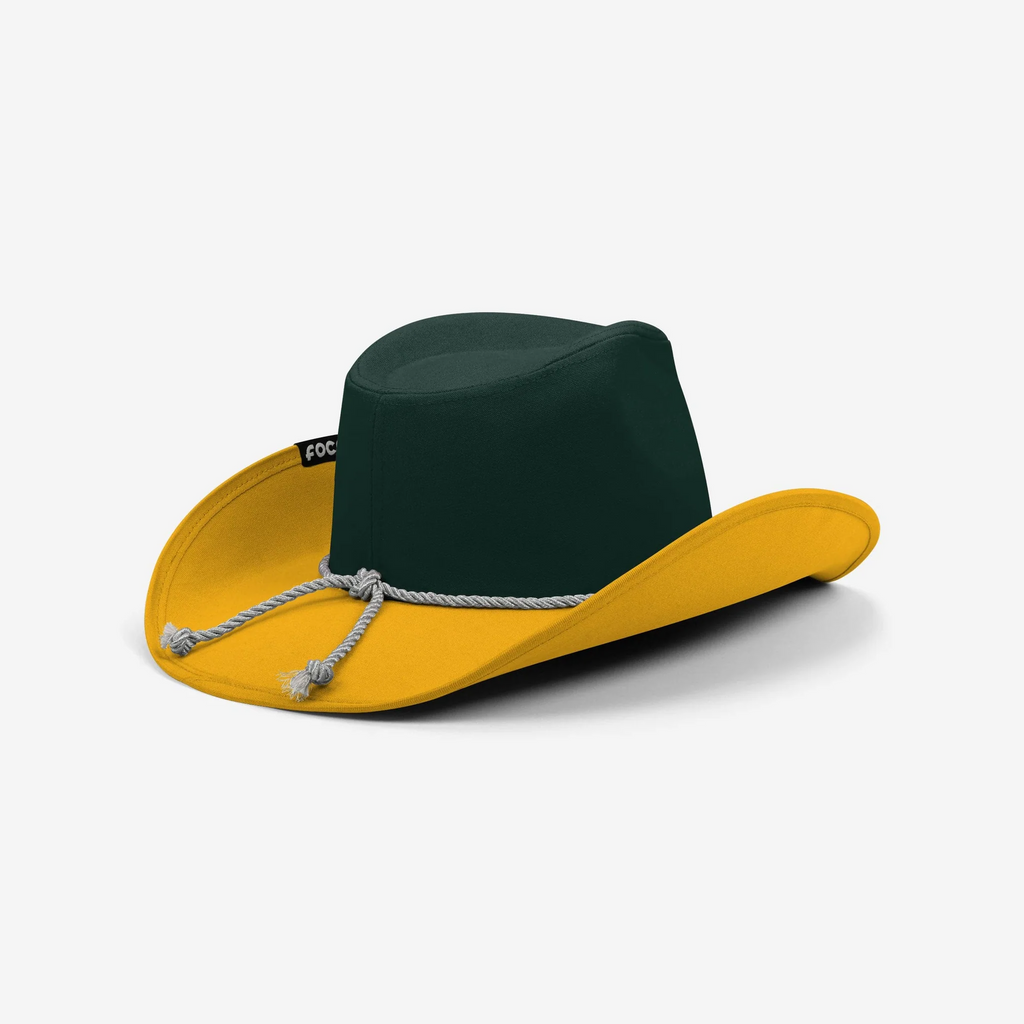 GREEN BAY PACKERS FOCO TWO TONE COWBOY HAT - GREEN/GOLD