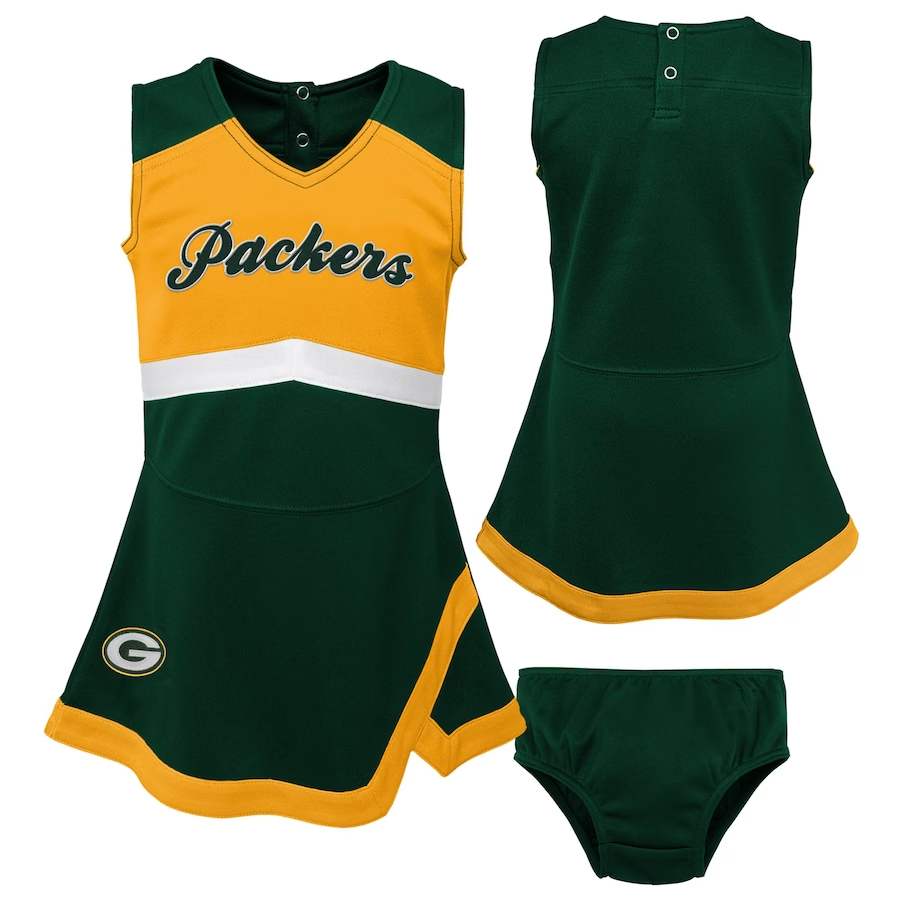 GREEN BAY PACKERS GIRLS CHEER CAPTAIN SET WITH BLOOMERS