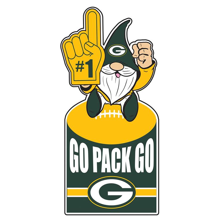 GREEN BAY PACKERS GNOME METAL 10" x 30" OUTDOOR SIGN