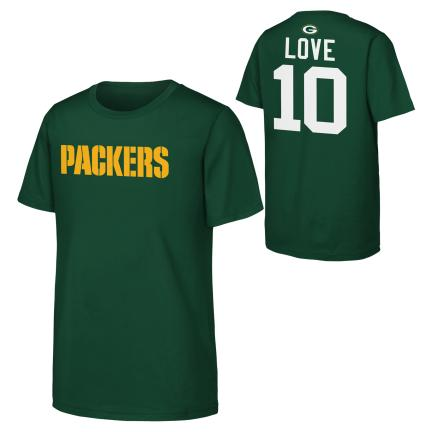 GREEN BAY PACKERS JORDAN LOVE YOUTH OUTERSTUFF NAME NUMBER T-SHIRT - GREEN