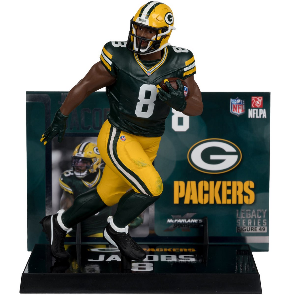 GREEN BAY PACKERS JOSH JACOBS NFL LEGACY 7" MCFARLANE SPORTS PICK FIGURE