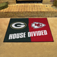 GREEN BAY PACKERS / KANSAS CITY CHIEFS HOUSE DIVIDED 34" X 42.5" MAT