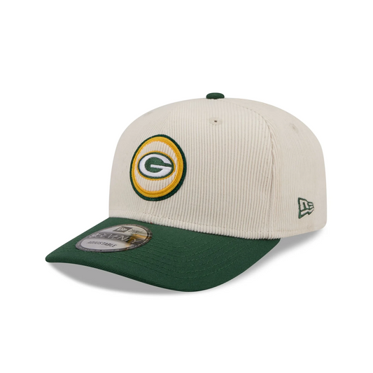 GREEN BAY PACKERS LOYAL CORDUROY 9SEVENTY STRETCH-SNAP ADJUSTABLE HAT - CHROME WHITE/GREEN