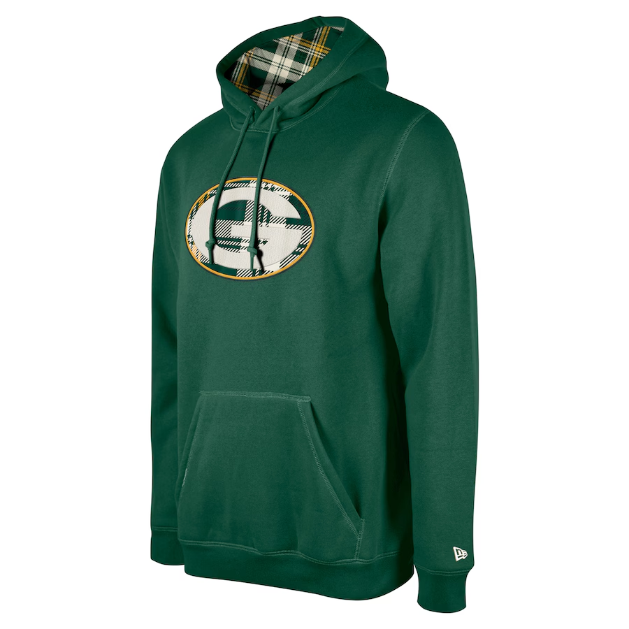 GREEN BAY PACKERS MEN'S 2024 NFL SIDELINE 3RD DOWN PLAID PULLOVER HOODED SWEATSHIRT