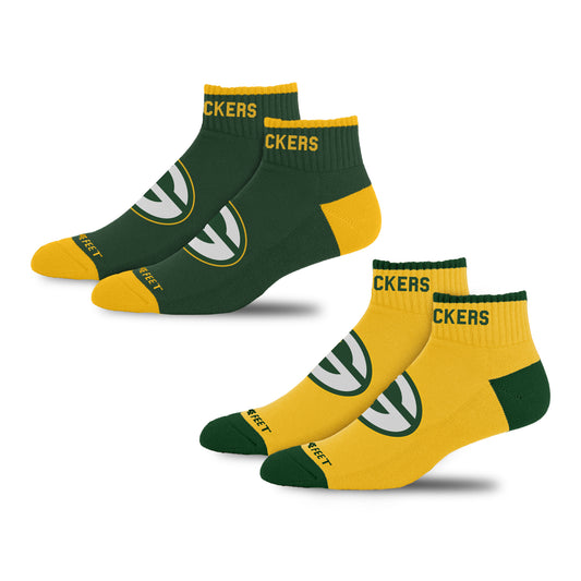 GREEN BAY PACKERS MEN'S FRONT AND CENTER 2-PACK SOCKS