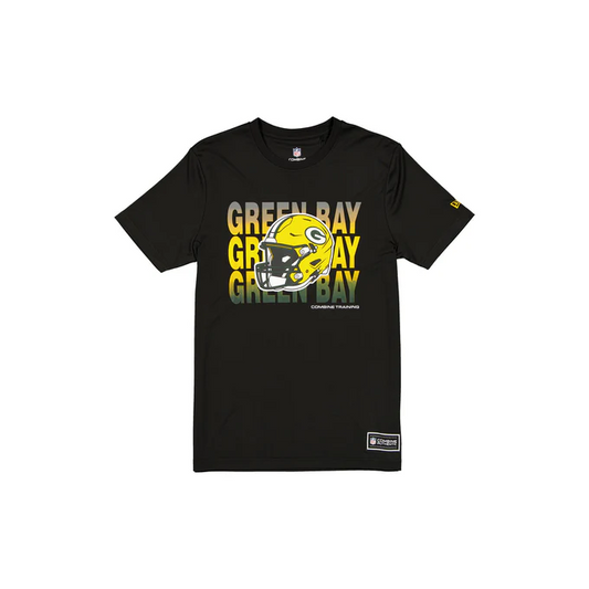 GREEN BAY PACKERS MEN'S NEW ERA 2025 NFL TRAINING CAMP HELMET T-SHIRT - BLACK