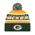 GREEN BAY PACKERS MEN'S STARTER LEGACY CUFFED KNIT WITH POM - GOLD/GREEN