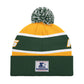 GREEN BAY PACKERS MEN'S STARTER LEGACY CUFFED KNIT WITH POM - GOLD/GREEN