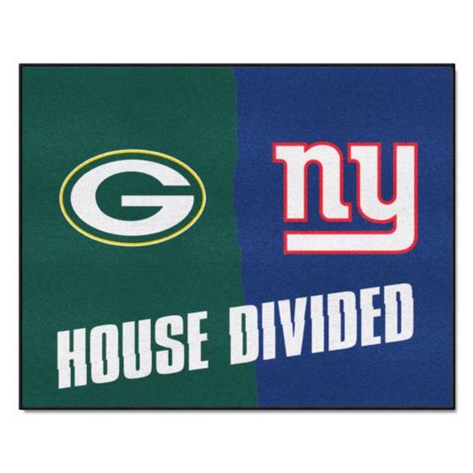 GREEN BAY PACKERS / NEW YORK GIANTS HOUSE DIVIDED 34" X 42.5" MAT