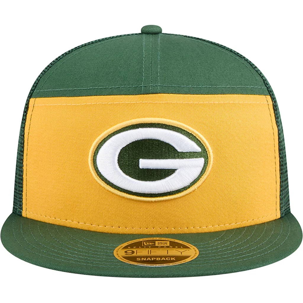 GREEN BAY PACKERS OUTDOOR SPLIT PANEL TRUCKER 9FIFTY SNAPBACK HAT