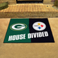 GREEN BAY PACKERS / PITTSBURGH STEELERS HOUSE DIVIDED 34" X 42.5" MAT
