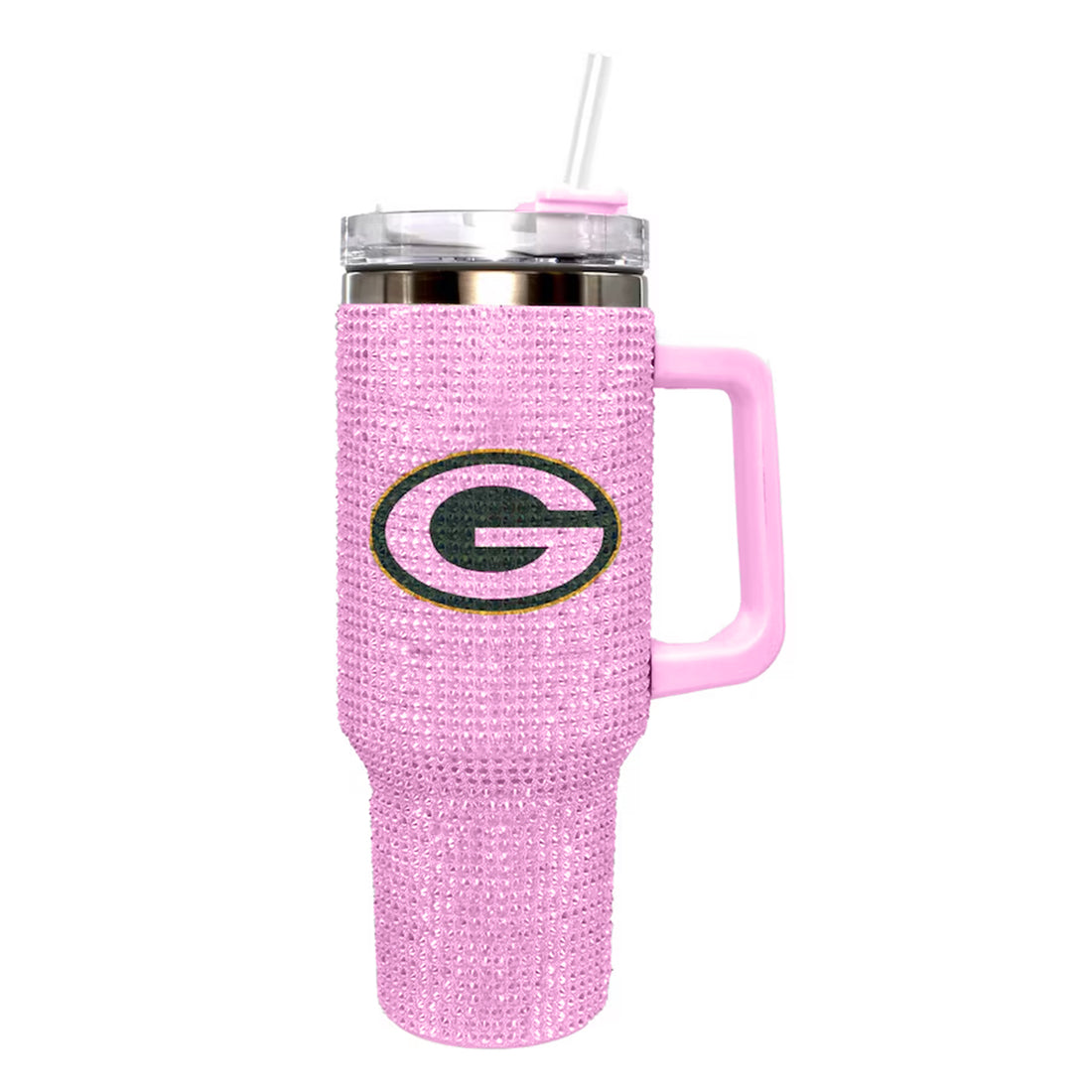 GREEN BAY PACKERS THE MEMORY COMPANY 40 OZ BLING COLOSSAL TUMBLER - PINK