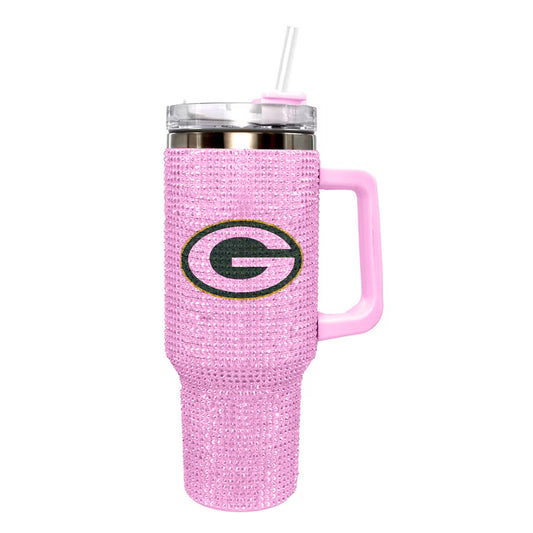 GREEN BAY PACKERS THE MEMORY COMPANY 40 OZ BLING COLOSSAL TUMBLER - PINK