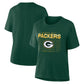 GREEN BAY PACKERS WOMEN'S DOWN BY CONTACT BOXY T-SHIRT - GREEN