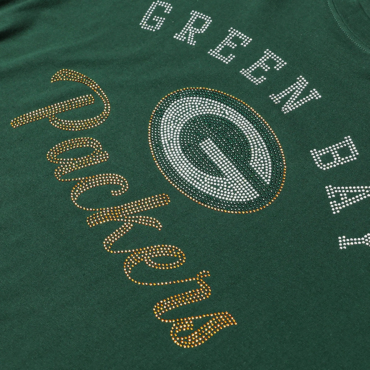 GREEN BAY PACKERS WOMEN'S FOCO RHINESTONE LOGO OVERSIZED T-SHIRT - GREEN