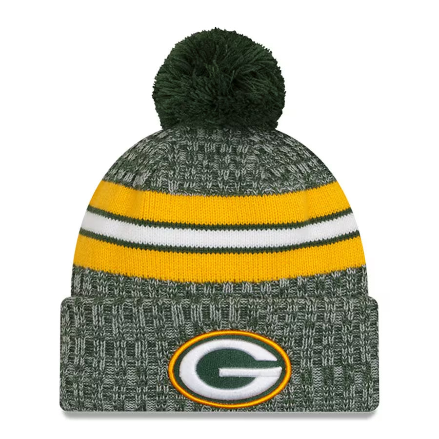 GREEN BAY PACKERS YOUTH 2023 NFL SIDELINE CUFFED KNIT WITH POM