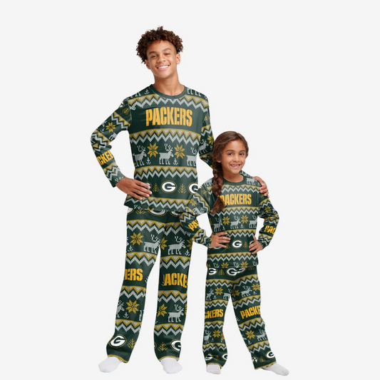 GREEN BAY PACKERS YOUTH ALL OVER PRINT PAJAMAS
