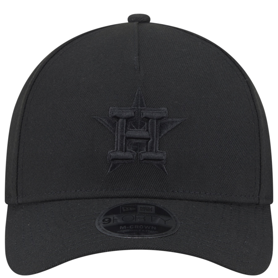 HOUSTON ASTROS M-CROWN 9FORTY A-FRAME SNAPBACK HAT - BLACK/BLACK