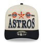 HOUSTON ASTROS NEW ERA TRI-HIT 9FIFTY A-FRAME SNAPBACK HAT - CHROME WHITE/NAVY