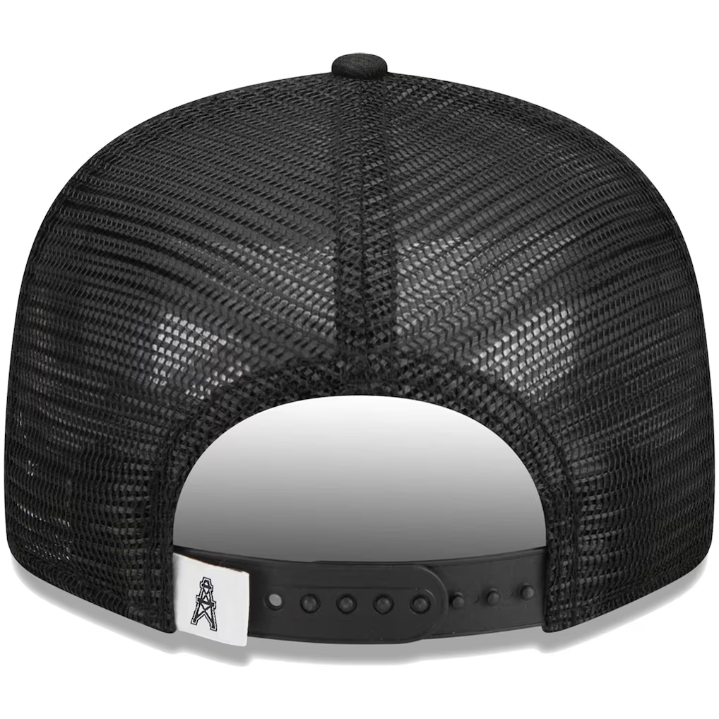 HOUSTON OILERS RETRO EVERGREEN TRUCKER 9FIFTY SNAPBACK HAT - BLACK/WHITE