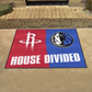 HOUSTON ROCKETS / DALLAS MAVERICKS HOUSE DIVIDED 34" X 42.5" MAT