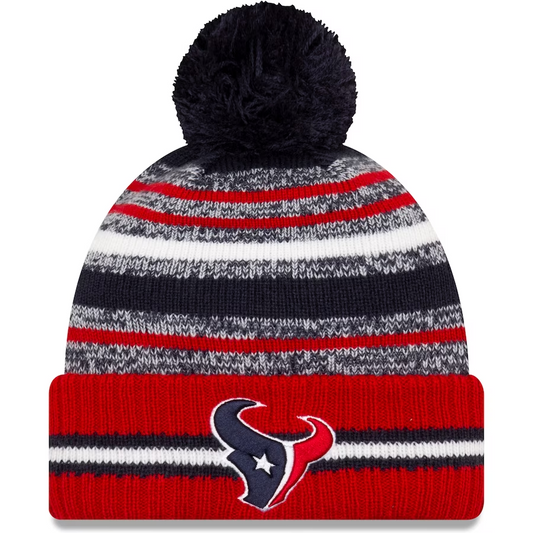 HOUSTON TEXANS 2021 SIDELINE SPORT CUFFED POM KNIT