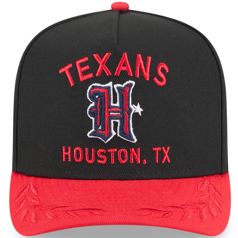 HOUSTON TEXANS 2025 NFL DRAFT 9FIFTY A-FRAME SNAPBACK HAT - CHROME WHITE/NAVY