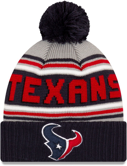 HOUSTON TEXANS CHEER CUFFED POM KNIT