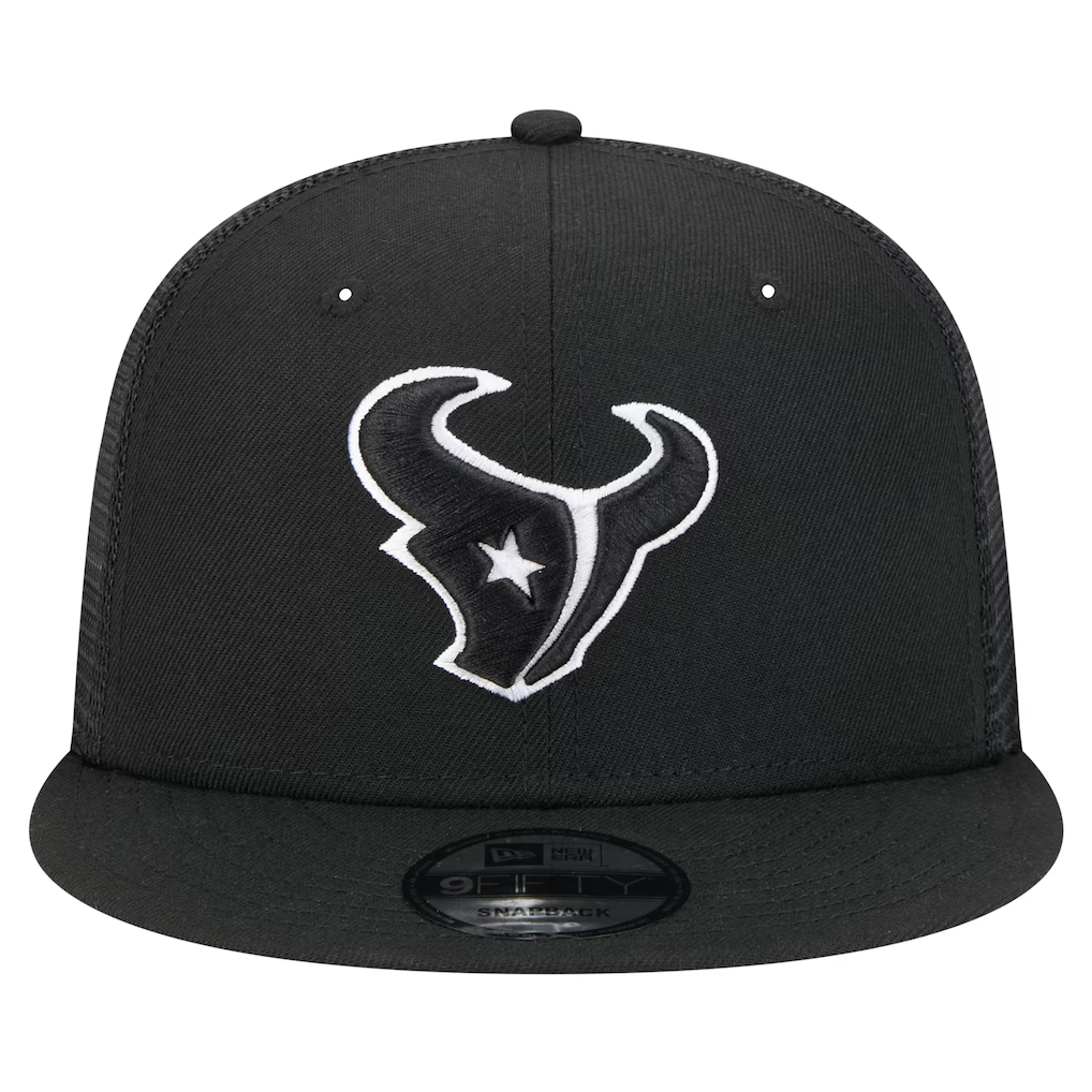 HOUSTON TEXANS EVERGREEN TRUCKER 9FIFTY SNAPBACK HAT - BLACK/WHITE