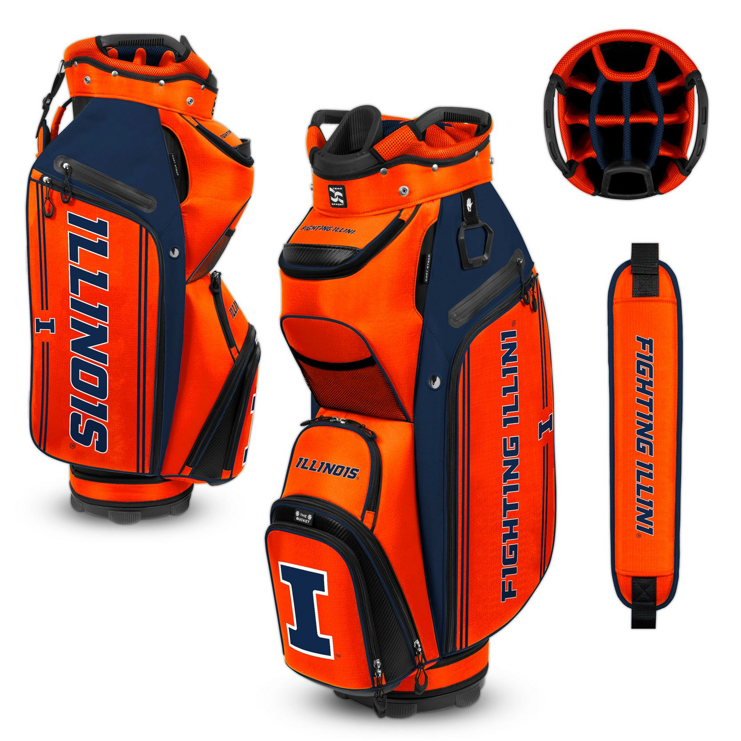 ILLINOIS ILLINI TEAM EFFORT BUCKET III COOLER CART GOLF BAG