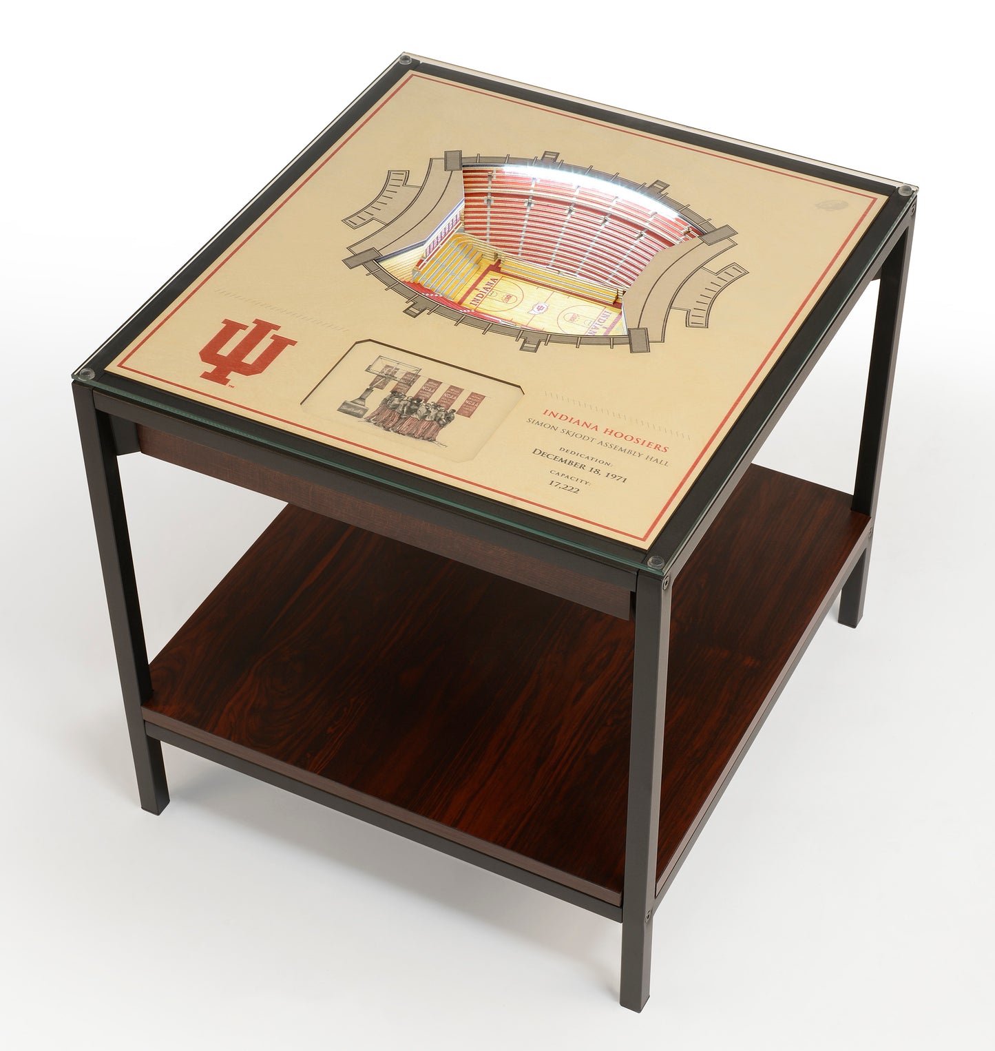 INDIANA HOOISERS 25 LAYER 3D STADIUM LIGHTED END TABLE