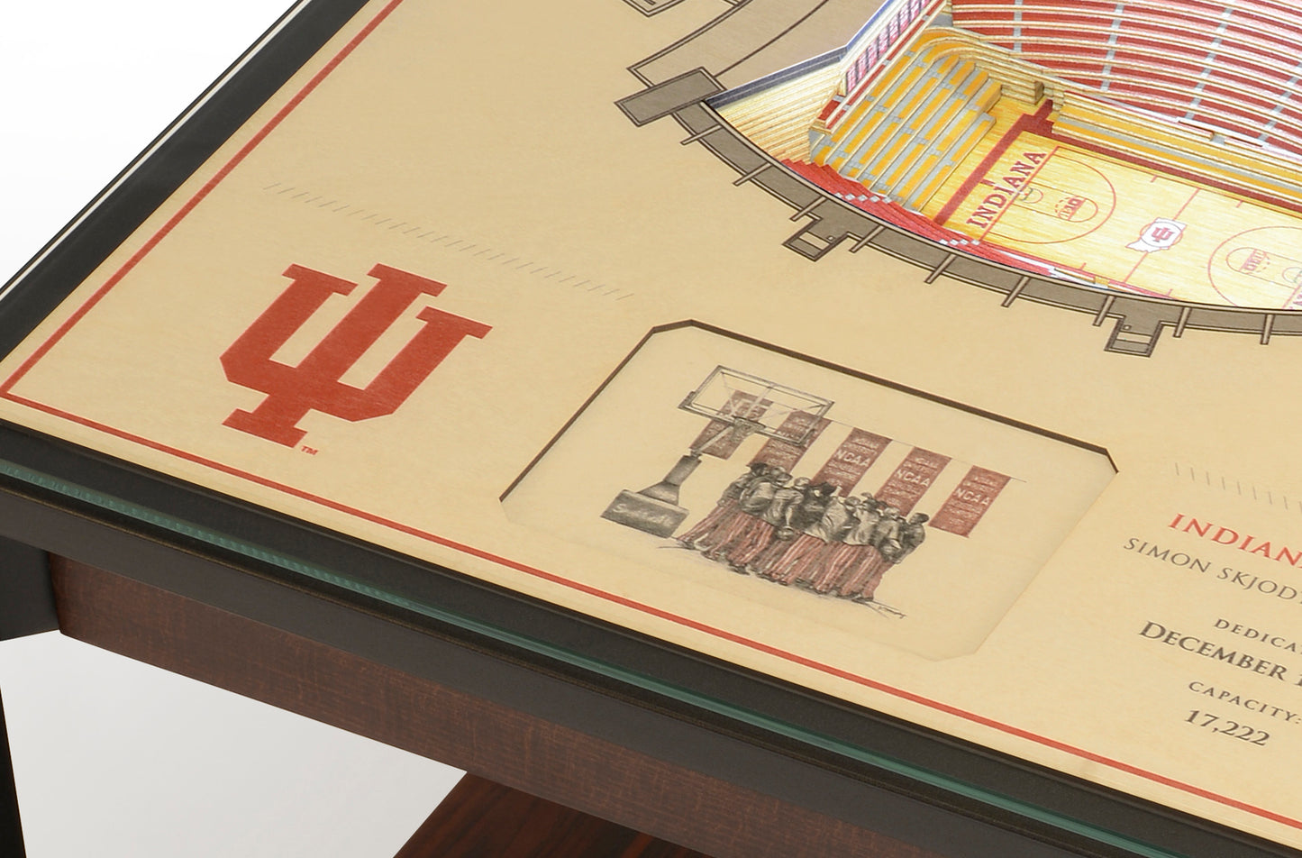 INDIANA HOOISERS 25 LAYER 3D STADIUM LIGHTED END TABLE
