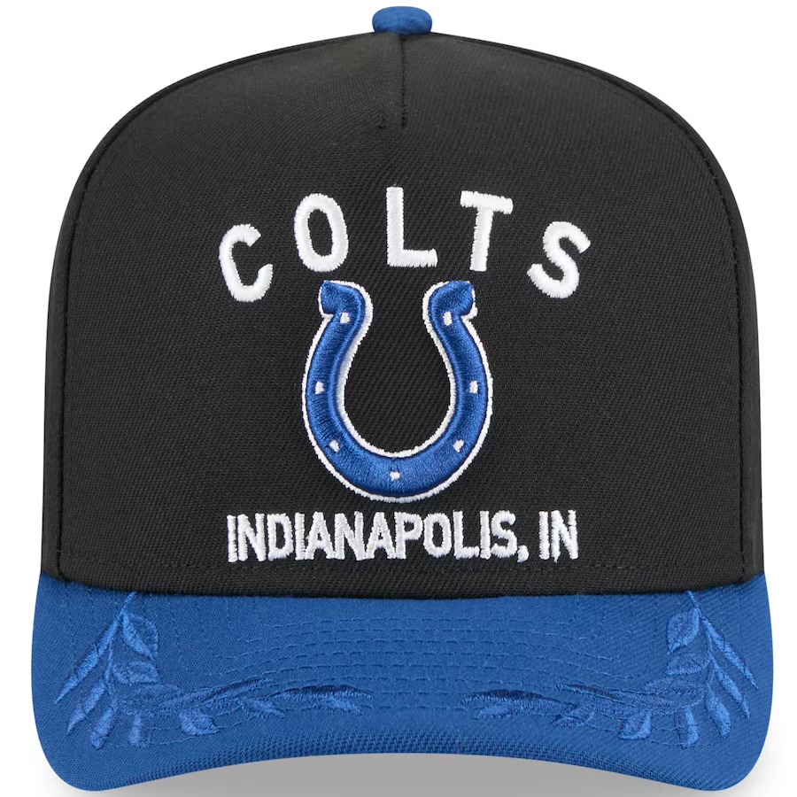 INDIANAPOLIS COLTS 2025 NFL DRAFT 9FIFTY A-FRAME SNAPBACK HAT - BLACK/BLUE