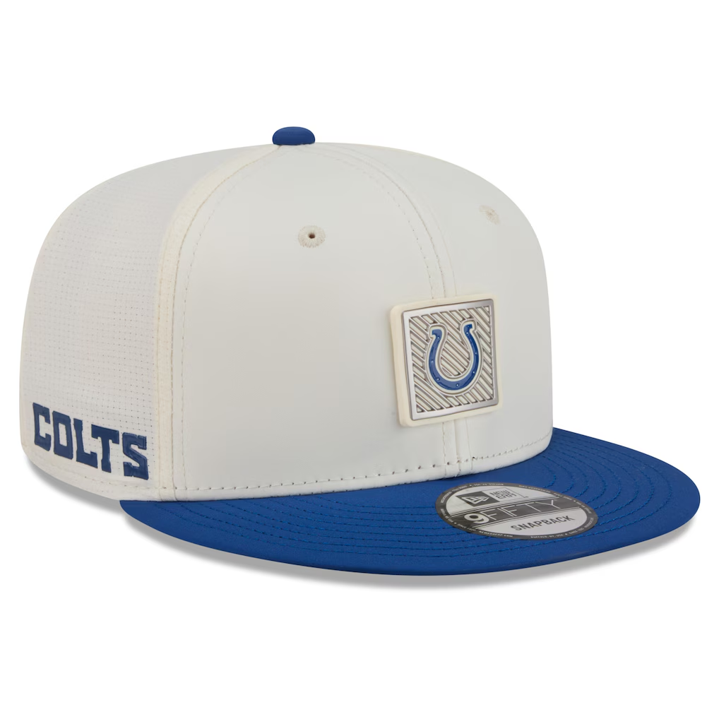 INDIANAPOLIS COLTS 2026 NFL TRAINING CAMP 9FIFTY SNAPBACK HAT - CHROME WHITE/BLUE