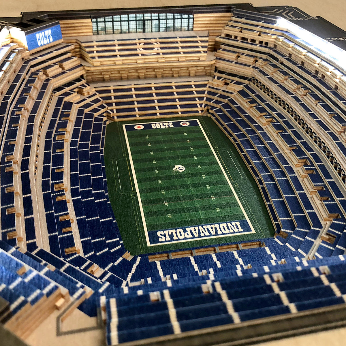 INDIANAPOLIS COLTS 25 LAYER 3D STADIUM LIGHTED END TABLE