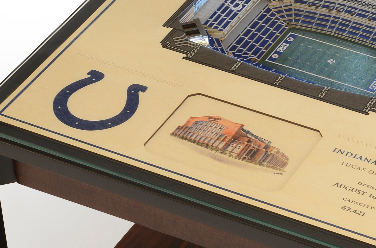 INDIANAPOLIS COLTS 25 LAYER 3D STADIUM LIGHTED END TABLE